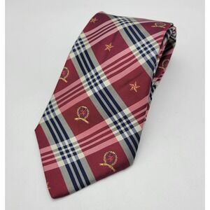 Vintage Tommy Hilfiger 100% Silk Tie Shield Stripe  58.5" x 4" USA Made